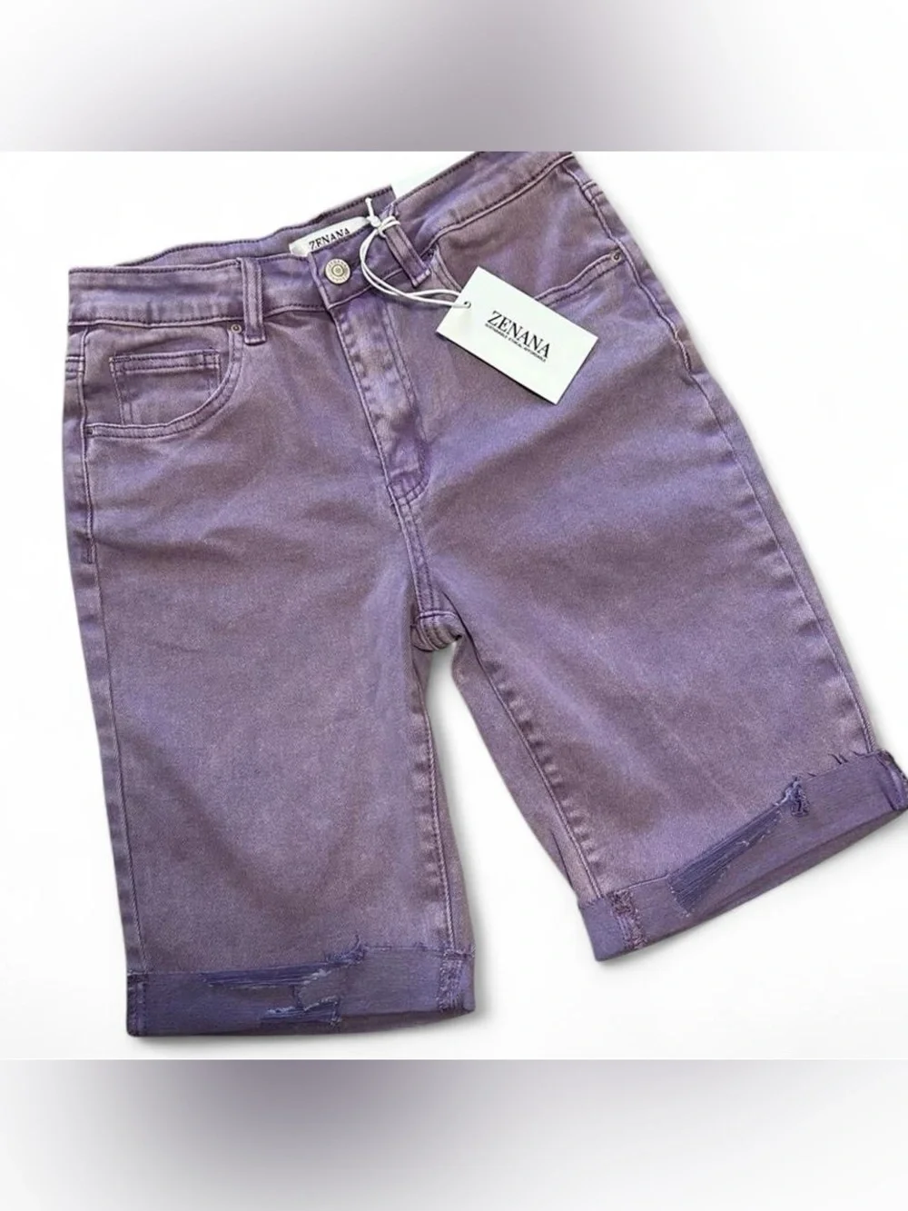 NWT Mineral Wash High-Rise Lilac Bermuda Shorts SMALL‎